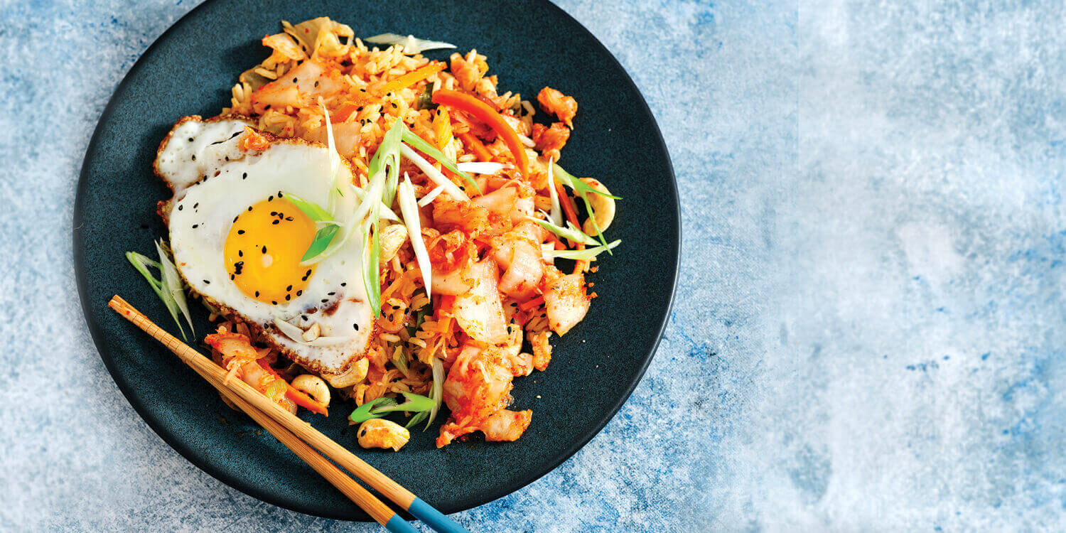 Riz au kimchi et oeuf au plat